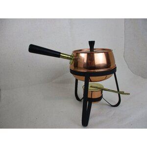 Copper Fondue pot, Sauce Pot, Chafing pot, vintage, Kitchenware, kitchen gadgets
